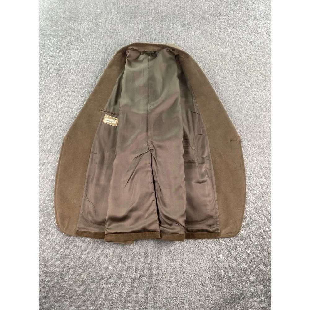 Vintage Sedgefield Sport Coat 44 L Taupe Polyester Retro Western Designer 80s